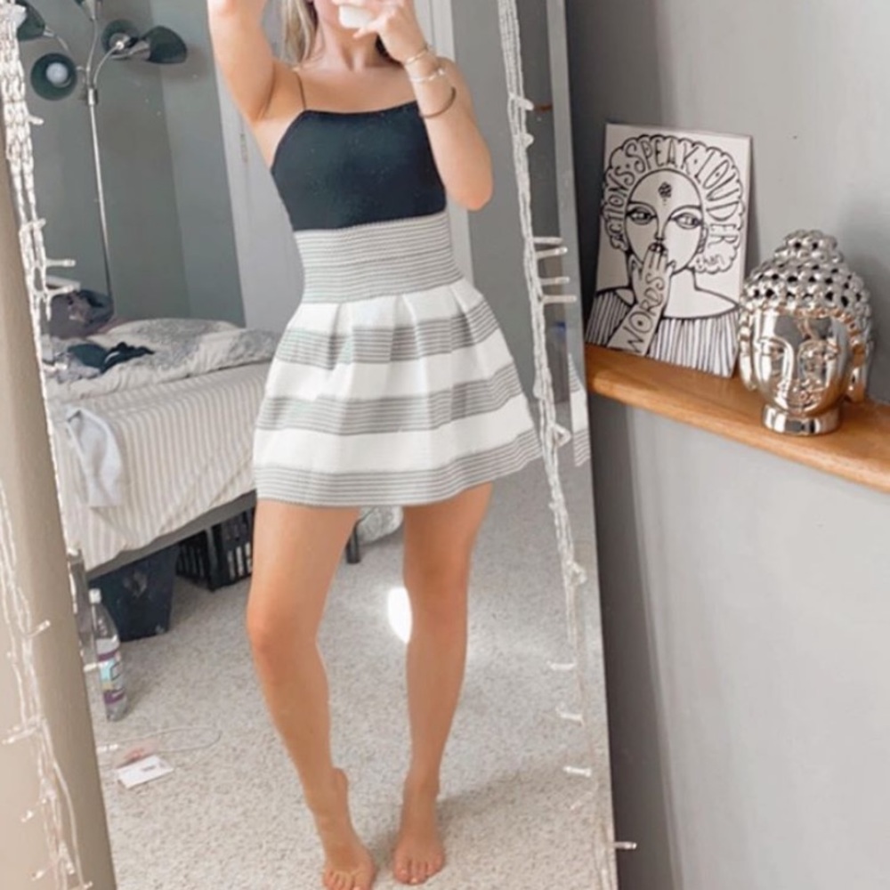 high waisted skater skirt